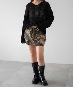 WEGO ダメージレオパードミニスカパン