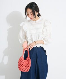 CRAFT STANDARD BOUTIQUE フリル使いマニーレースピンタックブラウス