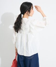 CRAFT STANDARD BOUTIQUE フリル使いマニーレースピンタックブラウス