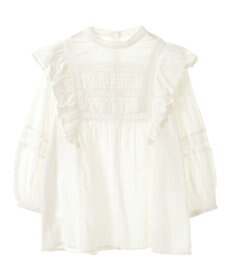 CRAFT STANDARD BOUTIQUE フリル使いマニーレースピンタックブラウス