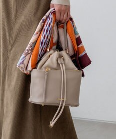 23区 スエード コンビ ドロスト バッグ ベージュ系