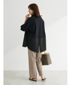 Green Parks ５分袖ドッキングバックスリットチュニック