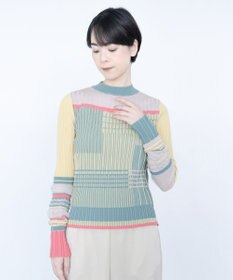 COQ CONCORD カラーブロックリブニット