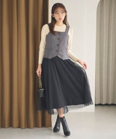 Feroux フレアチュール ジャンパースカート