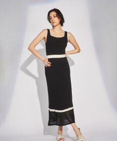 GRACE CONTINENTAL メッシュヘムニットワンピース