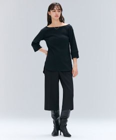 BEIGE， 【洗える】GLOBE / コットンリブ7分袖カットソー