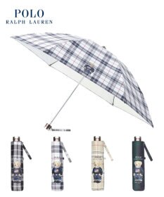 MOONBAT 【軽量】POLO RALPH LAUREN 晴雨兼用日傘 折りたたみ傘 チェック／遮光 遮熱 UV 簡単開閉