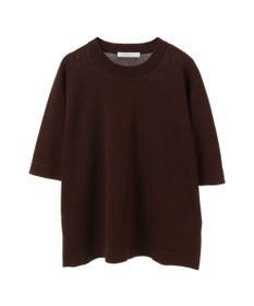 Green Parks 袖裏配色５分袖ニットプルオーバー