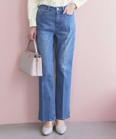 ANY SIS センタープレスセミフレア デニム インディゴ