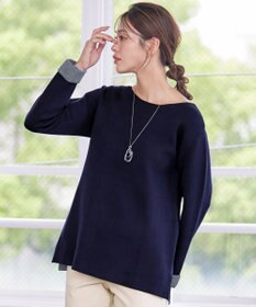 Tiaclasse L 【洗える】ダブルフェイスニットトップス