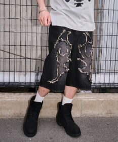 WEGO スーパーバギーフリンジデニムショーツ