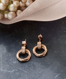 Tiaclasse 【金属アレルギー対応】ストーンフープバインドピアス