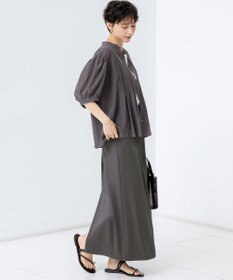 23区 【撥水加工/洗える】スムースサテン Iライン スカート