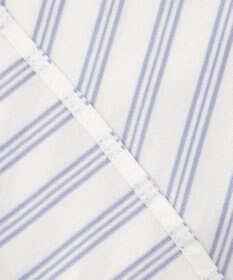 自由区 【洗える】ストレッチシャーティングスタンドカラーストライプ ブラウス