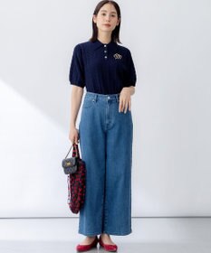 組曲 L ライトデニム セミワイドパンツ