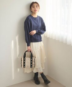 Feroux 【セットアイテム】裏毛プルオーバー×ランダムプリーツ スカート