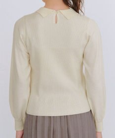 Tiaclasse 襟ビジュー付きニットプルオーバー