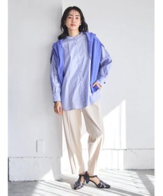 Green Parks パール釦ストライプシャツ