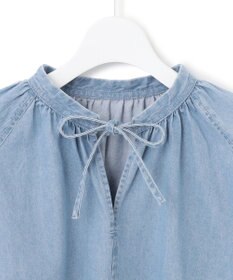 23区 【洗える】23区DENIM ライトダンガリー スキッパー ブラウス