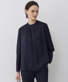 ICB L アセテートダブルサテン ランタンスリーブブラウス