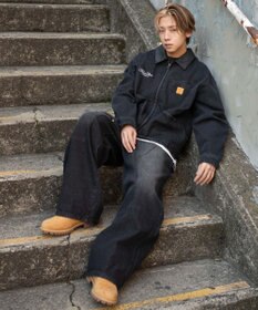 WEGO 【ユニセックス着用ITEM/MLサイズ展開】ワーカーズZIPデニムジャケット