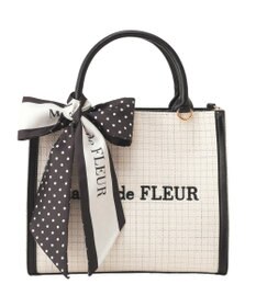 Maison de FLEUR スカーフ付きツイードスクエア２Ｗａｙトート