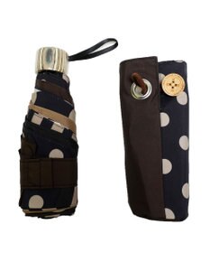 +RING 【UVカット95%以上】【UPF50＋】プラスリング レディース向け 晴雨兼用 折傘 BRN/DOT T1336