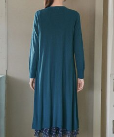 Tiaclasse 【洗える】ボタン付きロングリブカーディガン