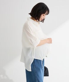 Green Parks 表面感裾ドロスト半袖シャツ