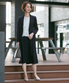 自由区 【好評につき追加生産/洗える】WASHABLEPONTE セミフレアスカート