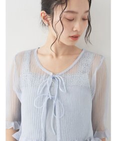 earth music&ecology シアーラメフリルカーディガン