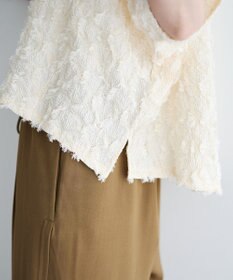 YECCA VECCA ジャガードフリンジブラウス