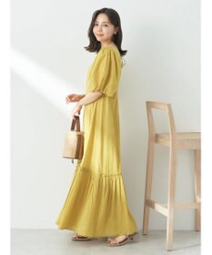 earth music&ecology コットンボイルパフスリーブワンピース