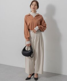 組曲 S 【加藤ローサさん着用】ポロ襟ストレッチニット