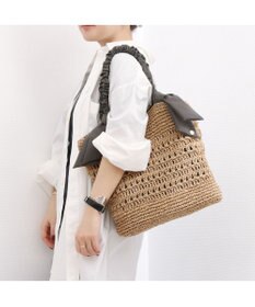 UNBILLION カシュカシュ cachecache / 下がりリボン柄編みトート カゴバッグ
