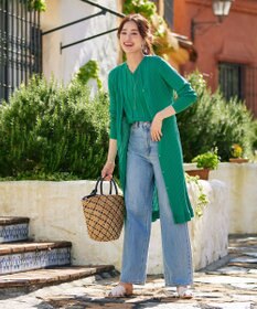 Tiaclasse シーグラスチェックバッグ