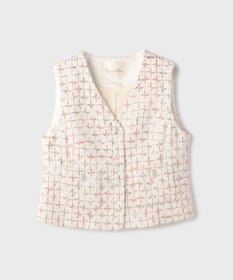 GRACE CONTINENTAL ツイードチェックジレ