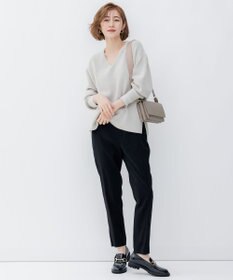 23区 【洗える】コンパクトコットンポリエステル Vネック ニット