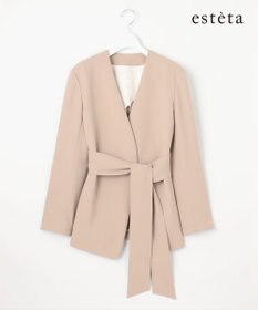 23区 L 【エステータ】コットンダブルクロス ノーカラージャケット