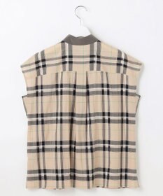 自由区 【洗える】シアーブライトチェック ブラウス