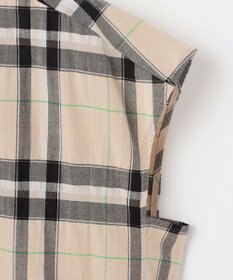 自由区 【洗える】シアーブライトチェック ブラウス