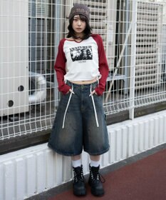 WEGO サイドドロストキーネックロンT