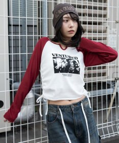 WEGO サイドドロストキーネックロンT