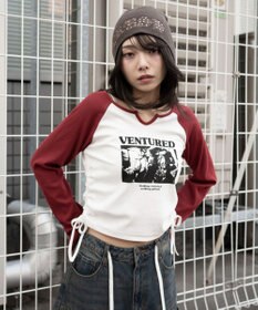 WEGO サイドドロストキーネックロンT