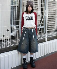 WEGO サイドドロストキーネックロンT