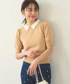 Feroux 【洗える】バイカラー襟 ニット