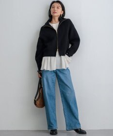 23区 S 【ご好評につき新色追加】ナチュラルコットンベアコンビ ペプラム カットソー