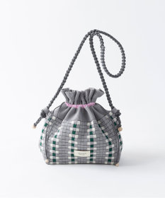 TRICOTE チェック巾着ポーチショルダー