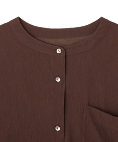 YECCA VECCA ドライタッチシアーバンドカラーシャツ