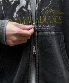 WEGO 【ユニセックス着用ITEM】ブリーチグラフィックZIPパーカー